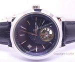 Tourbillon Patek Philippe Replica Watches Buy Online - Black Face Black Leather Band